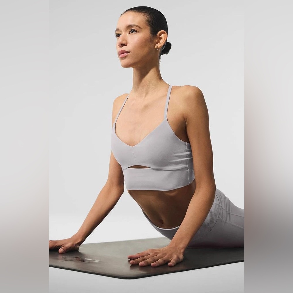ALO YOGA | ✨NEW✨ Washed Alosoft Highlight Bra in Grey Sky Wash - Picture 5 of 7